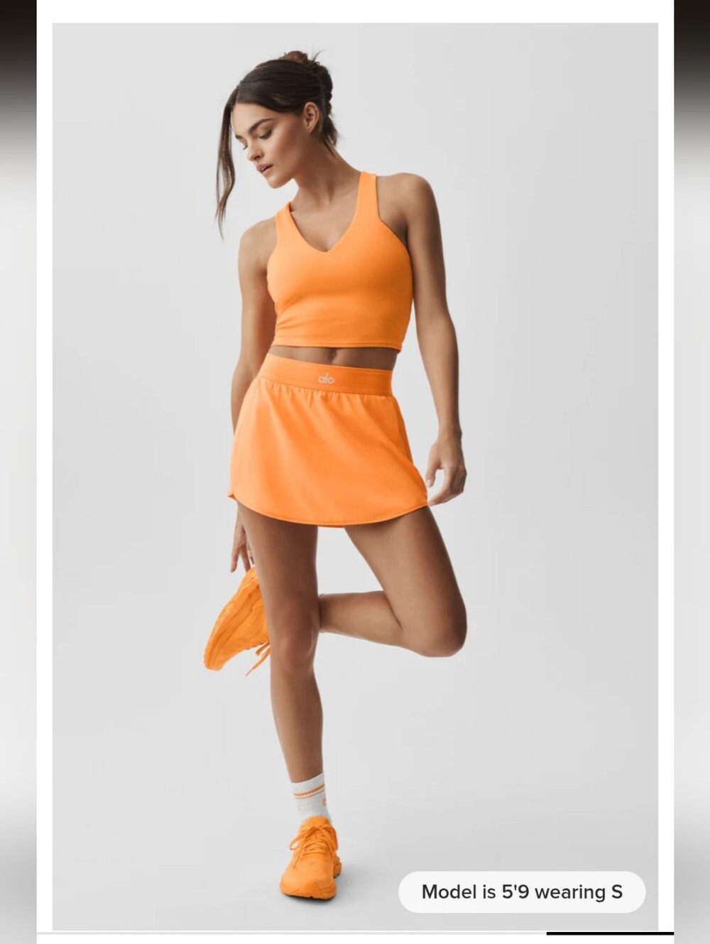 ALO Yoga Match Point Tennis Skirt in Satsuma Breeze Orange 🧡 💯 Authentic